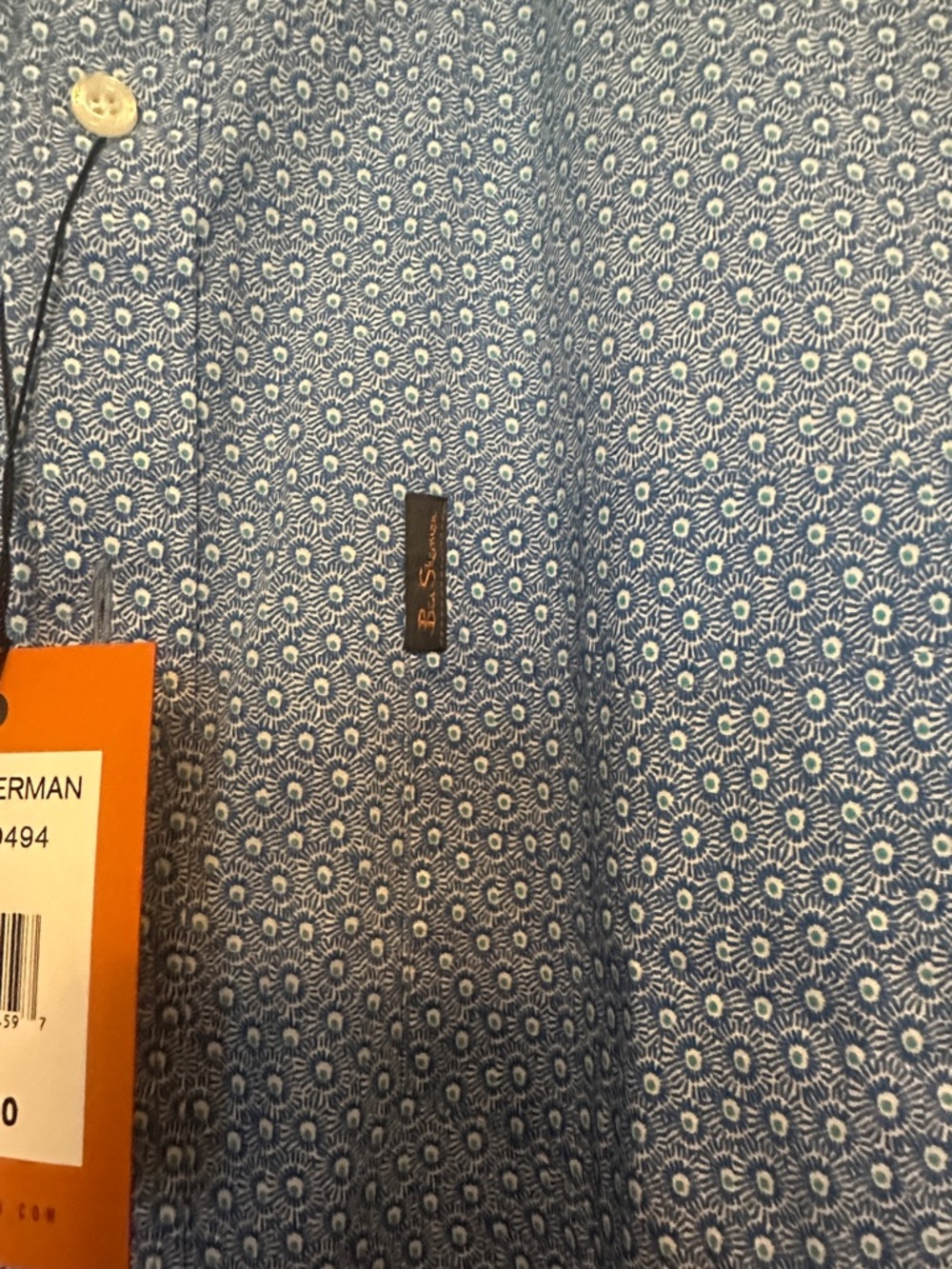 Ben Sherman Blue Short-Sleeve Button-Up Shirt - Picture 6 of 9
